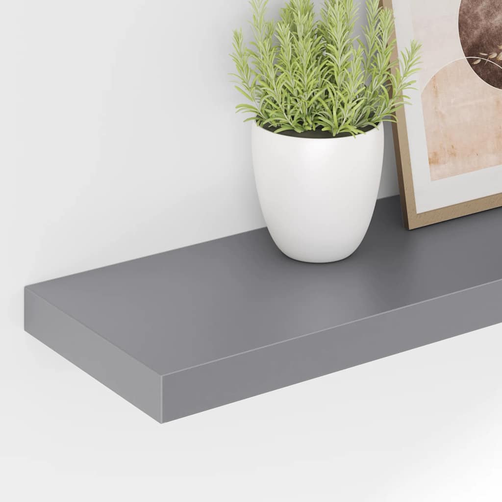 Plutajuće zidne police 4 kom sive 80 x 23,5 x 3,8 cm MDF