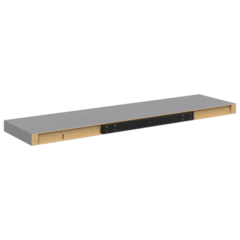 Plutajuća zidna polica siva 90 x 23,5 x 3,8 cm MDF