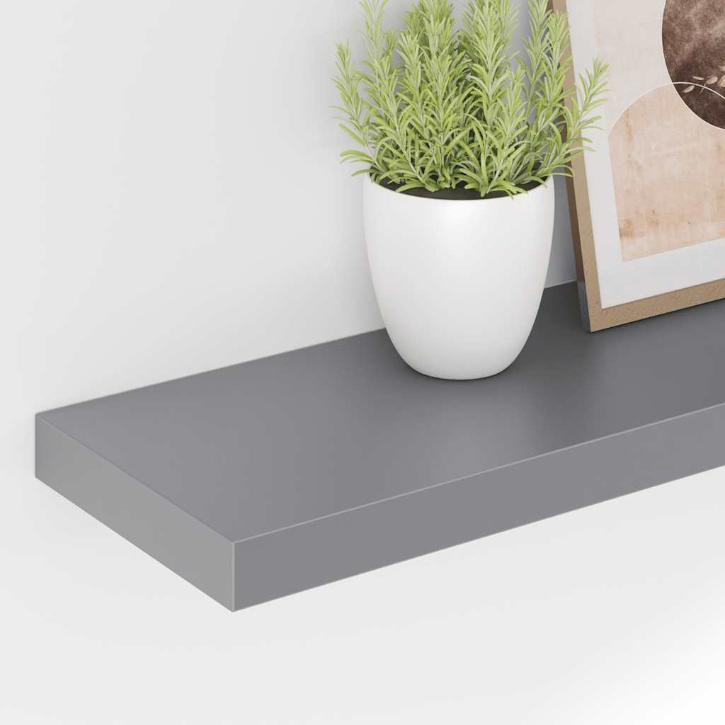 Plutajuća zidna polica siva 120 x 23,5 x 3,8 cm MDF