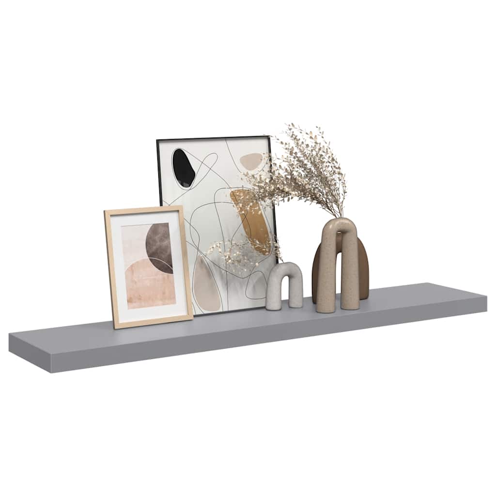 Plutajuća zidna polica siva 120 x 23,5 x 3,8 cm MDF