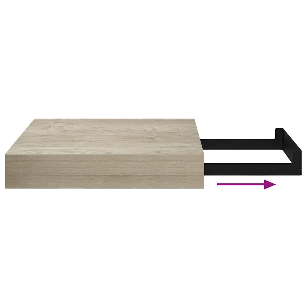 Plutajuće zidne police 4 kom boja hrasta 23 x 23,5 x 3,8 cm MDF