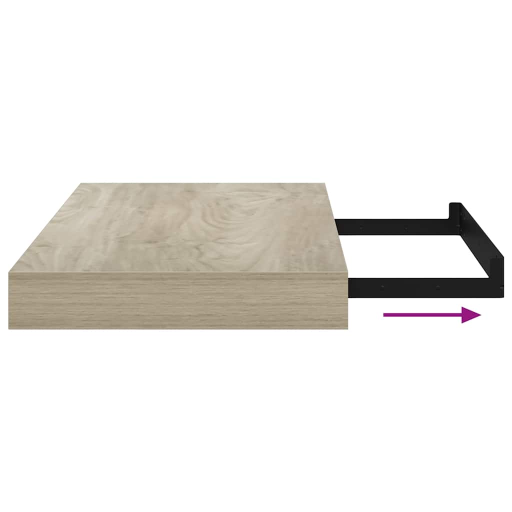 Plutajuća zidna polica boja hrasta 40 x 23 x 3,8 cm MDF