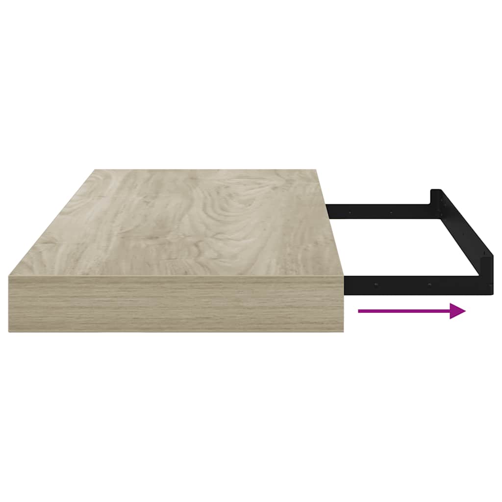 Plutajuća zidna polica boja hrasta 50 x 23 x 3,8 cm MDF
