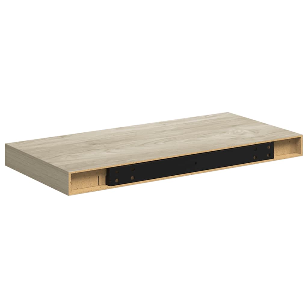 Plutajuće zidne police 2 kom boja hrasta 50 x 23 x 3,8 cm MDF