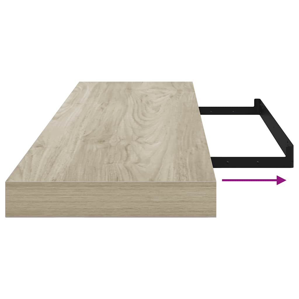 Plutajuća zidna polica boja hrasta 90 x 23,5 x 3,8 cm MDF