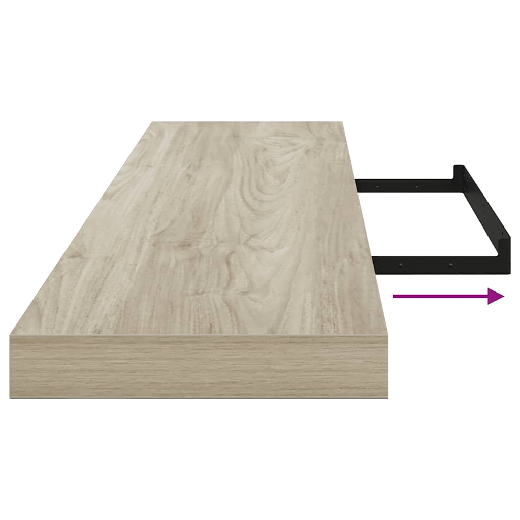 Plutajuća zidna polica boja hrasta 120 x 23,5 x 3,8 cm MDF