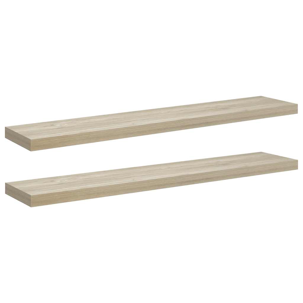 Plutajuće zidne police 2 kom boja hrasta 120x23,5x3,8 cm MDF
