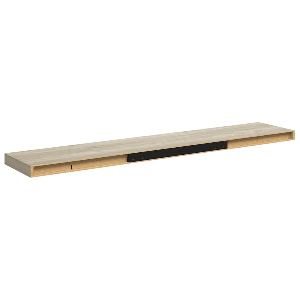 Plutajuće zidne police 2 kom boja hrasta 120x23,5x3,8 cm MDF