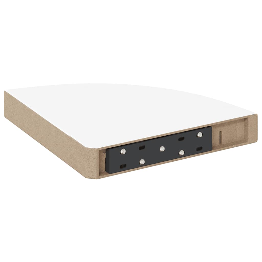 Plutajuće kutne police 2 kom bijele 25 x 25 x 3,8 cm MDF