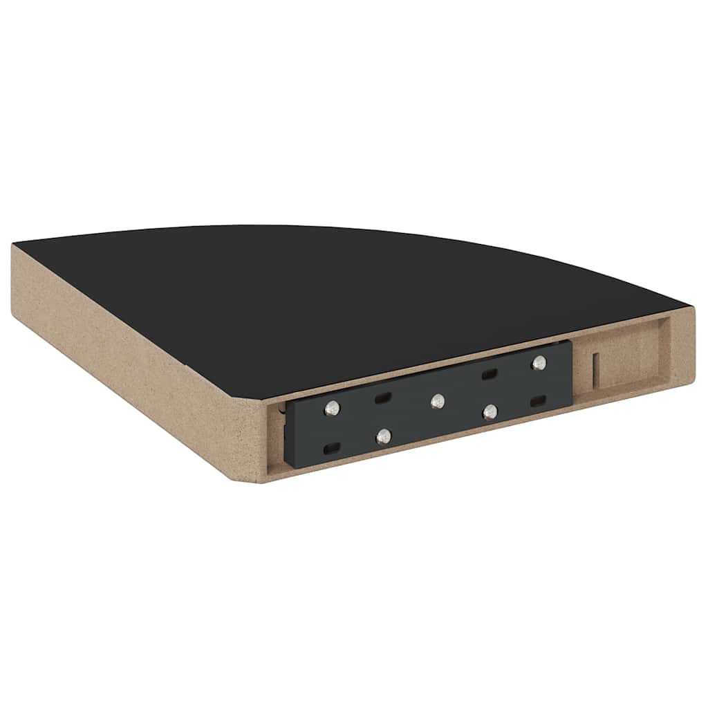 Plutajuća kutna polica crna 25 x 25 x 3,8 cm MDF