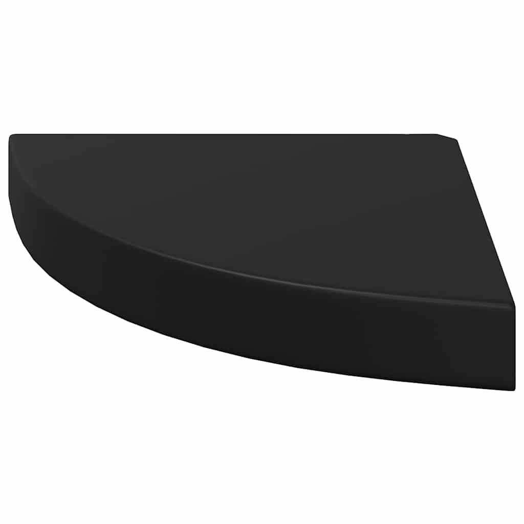 Plutajuće kutne police 4 kom crne 25 x 25 x 3,8 cm MDF