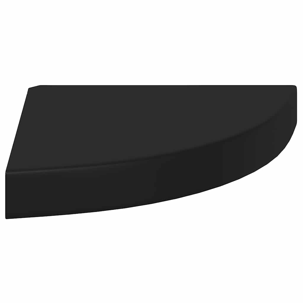 Plutajuće kutne police 4 kom crne 25 x 25 x 3,8 cm MDF