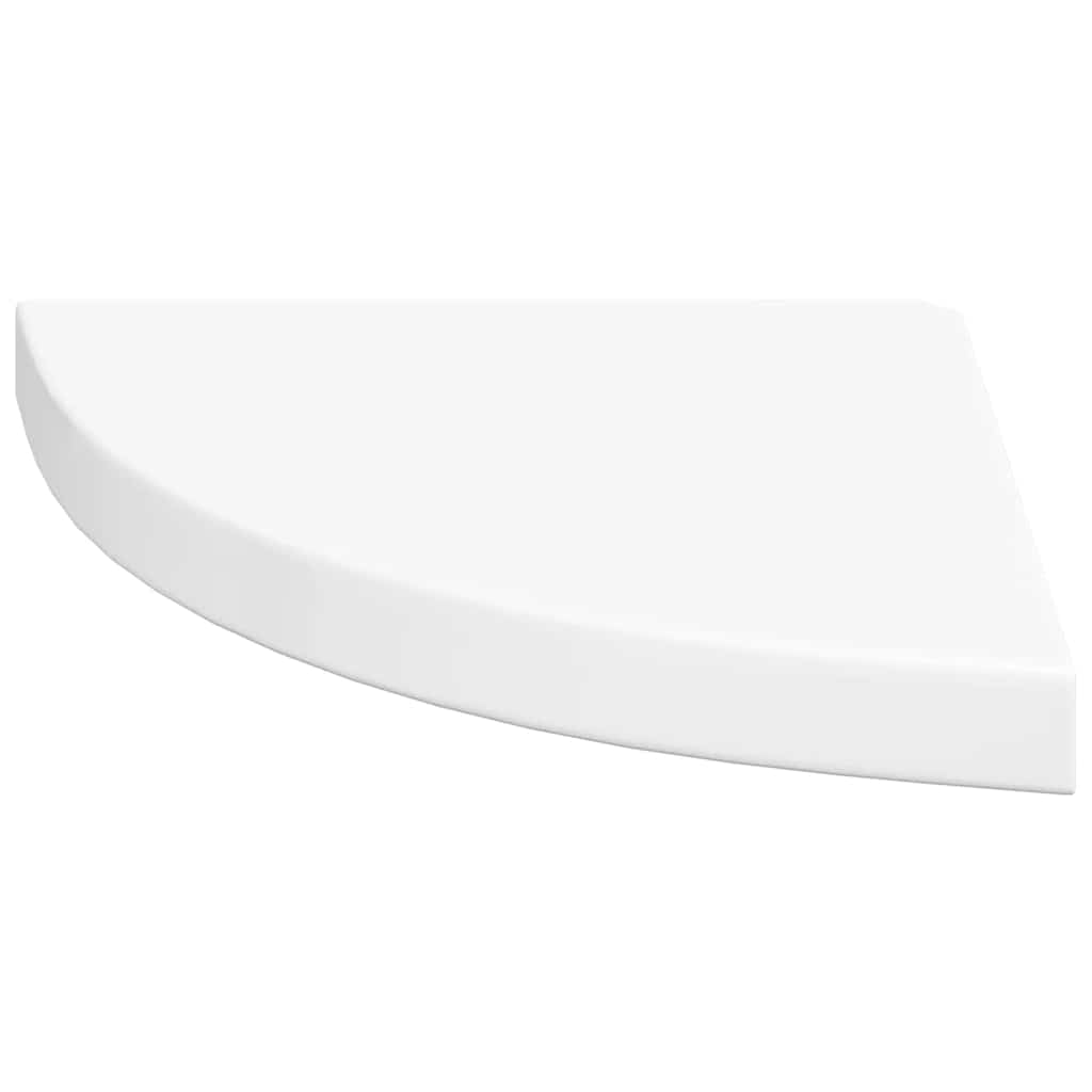 Plutajuće kutne police 2 kom sjajne bijele 35 x 35 x 3,8 cm MDF