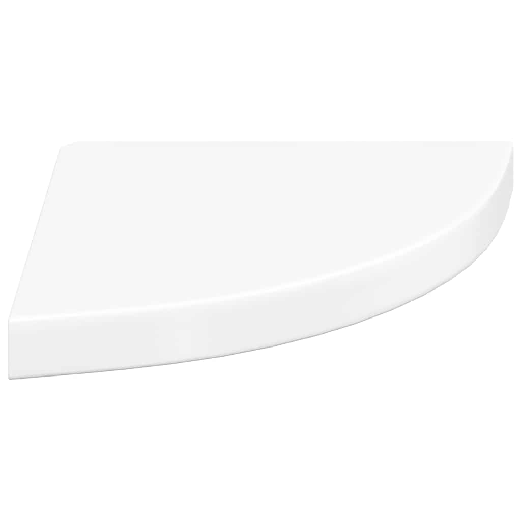 Plutajuće kutne police 2 kom sjajne bijele 35 x 35 x 3,8 cm MDF