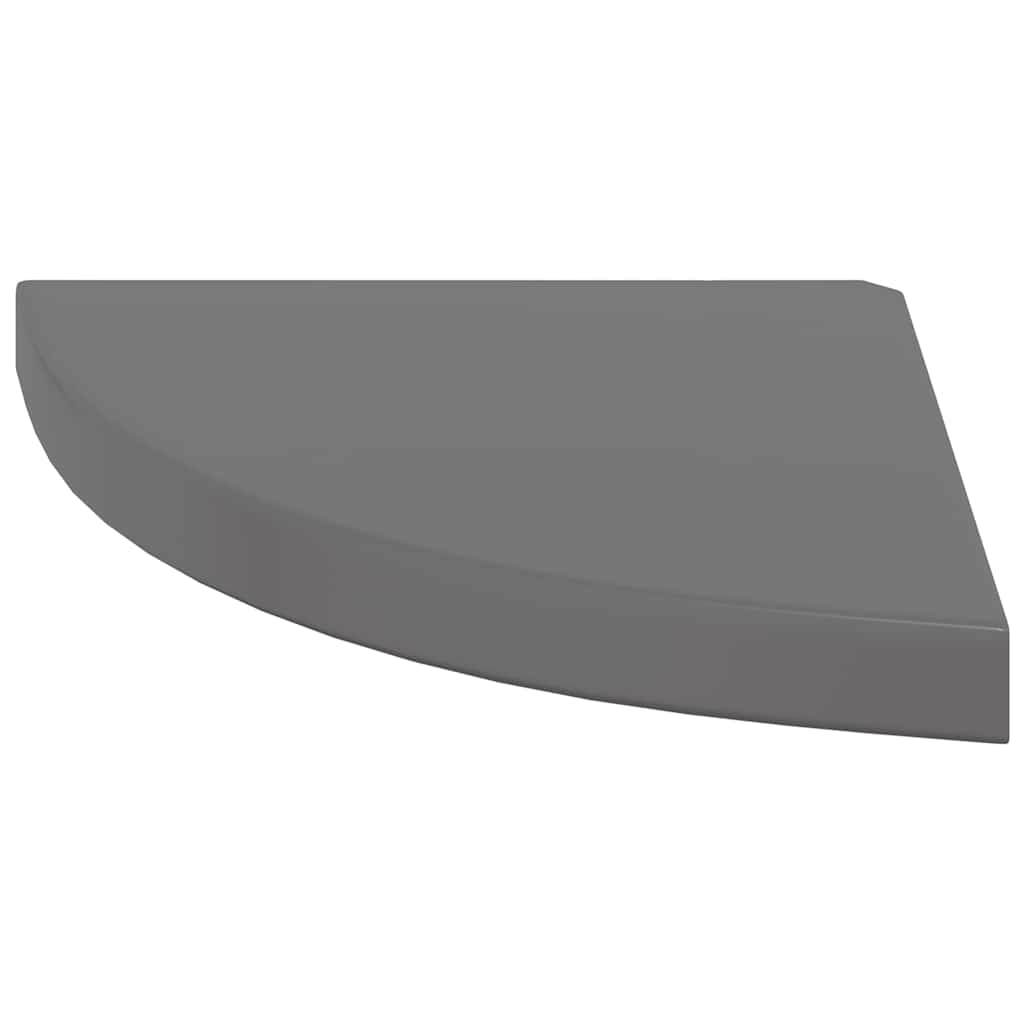 Plutajuće kutne police 2 kom sjajne sive 35 x 35 x 3,8 cm MDF