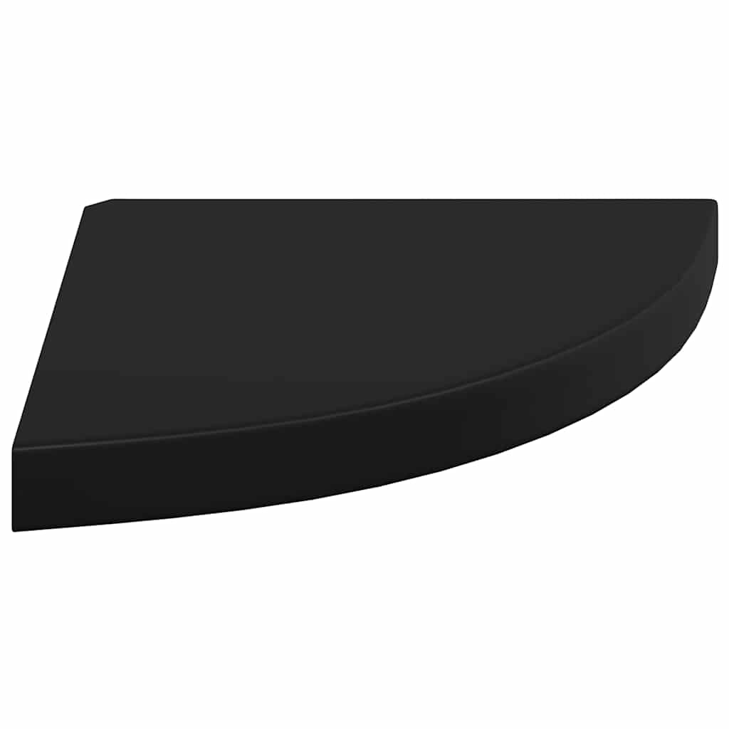 Plutajuće kutne police 4 kom crne 35 x 35 x 3,8 cm MDF