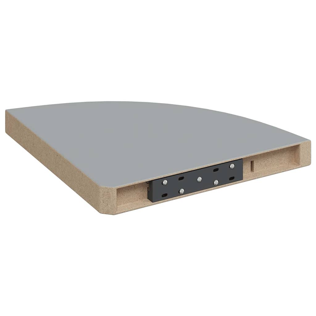 Plutajuće kutne police 4 kom sive 35 x 35 x 3,8 cm MDF