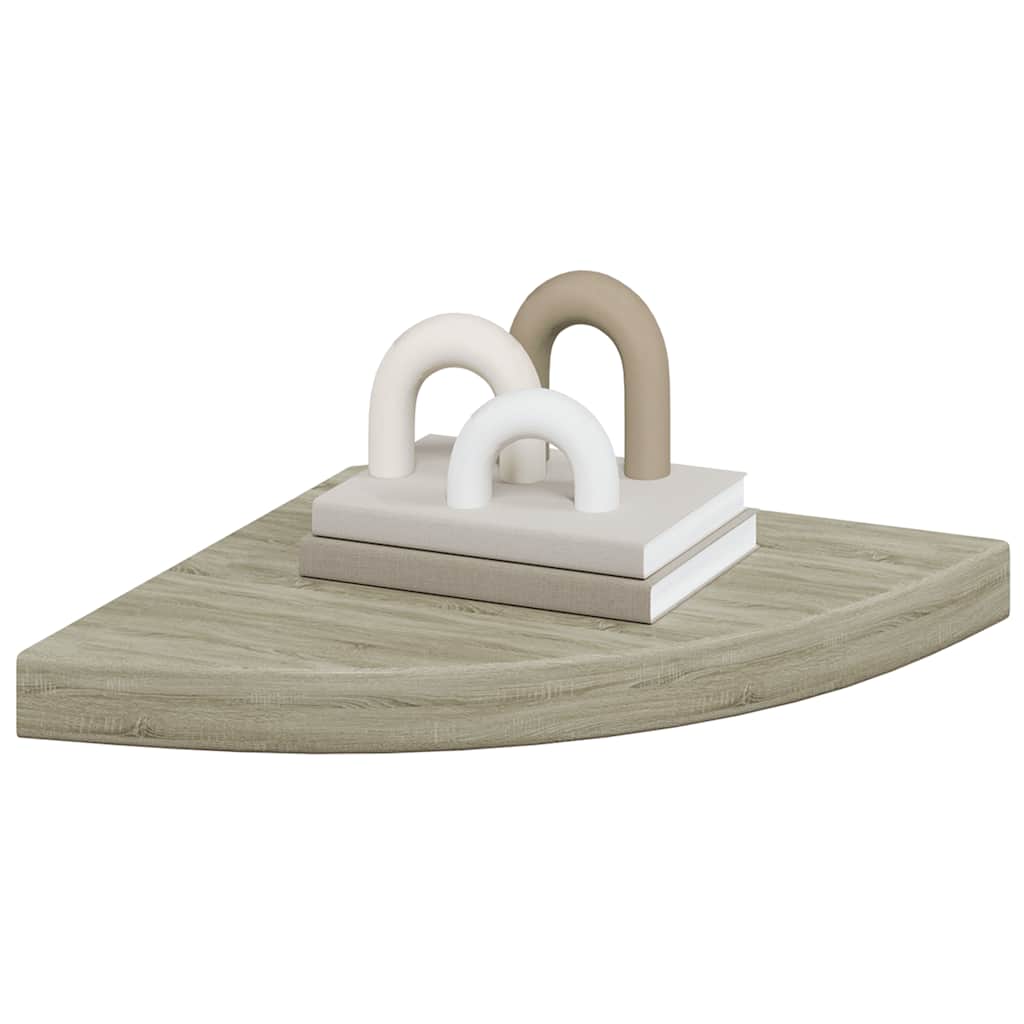 Plutajuća kutna polica boja hrasta 35 x 35 x 3,8 cm MDF