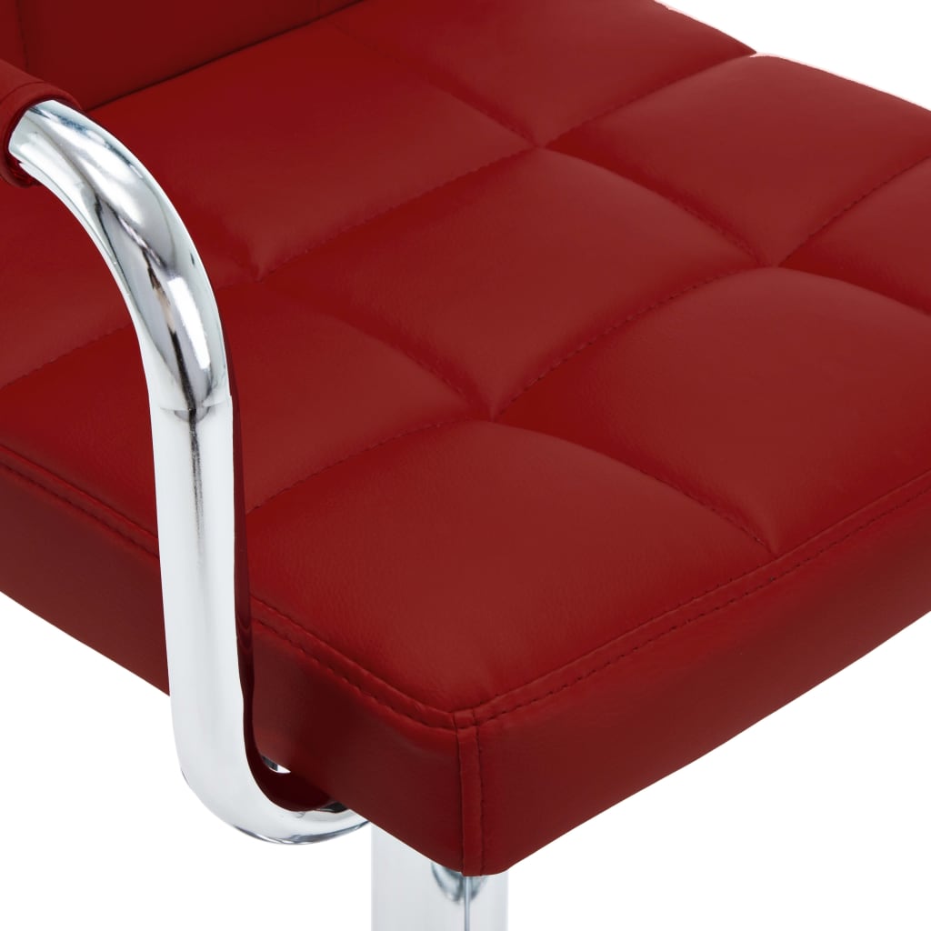 Barski stolci od umjetne kože 2 kom crvena boja vina