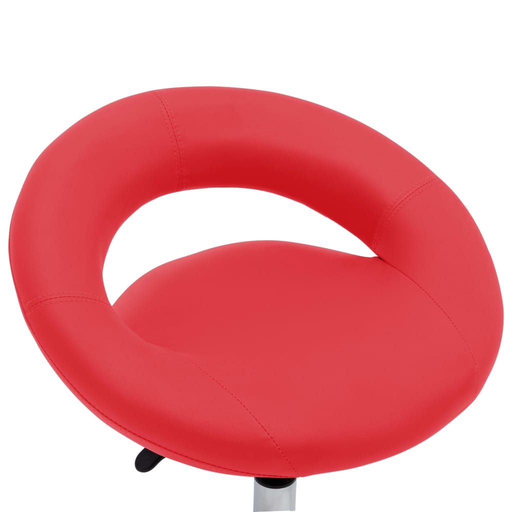 Radna stolica s kotačićima od umjetne kože crvena