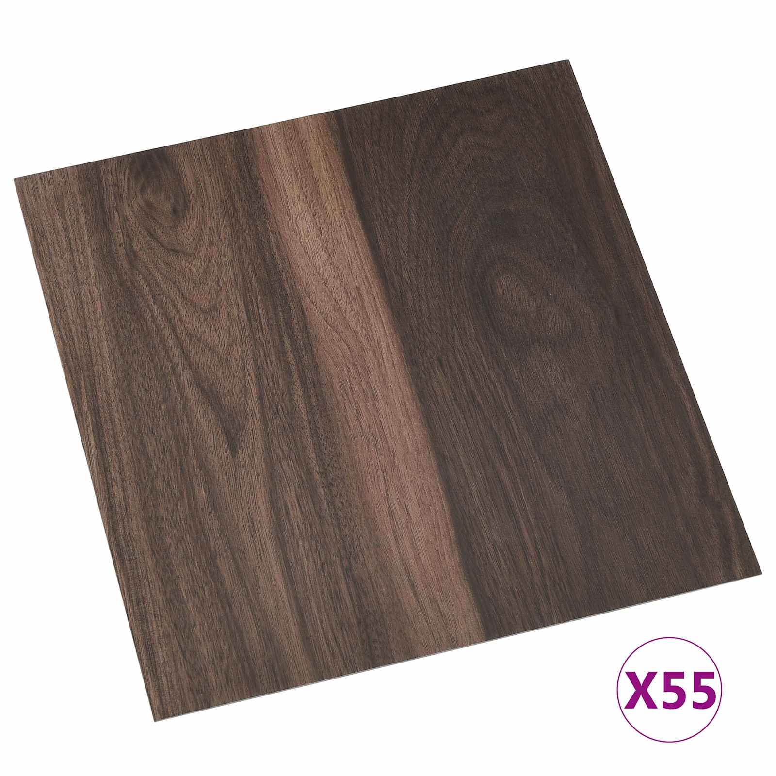 Podne daske 55 pcs Tamno smeđa 5,11 m² PVC