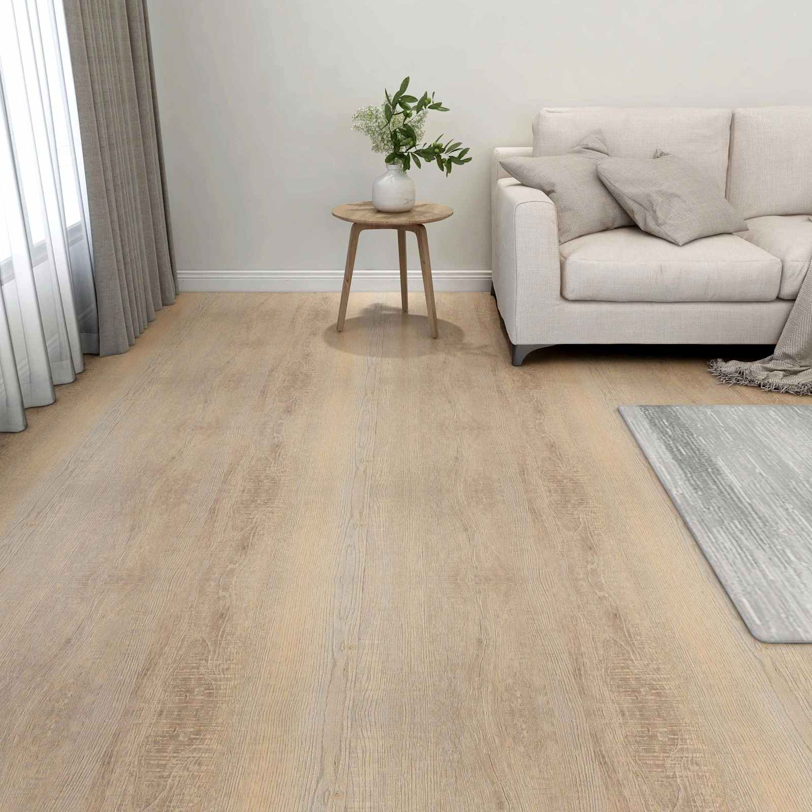 Podne daske 5,11 m² 55 pcs PVC Svijetlo siva, Tamno smeđa