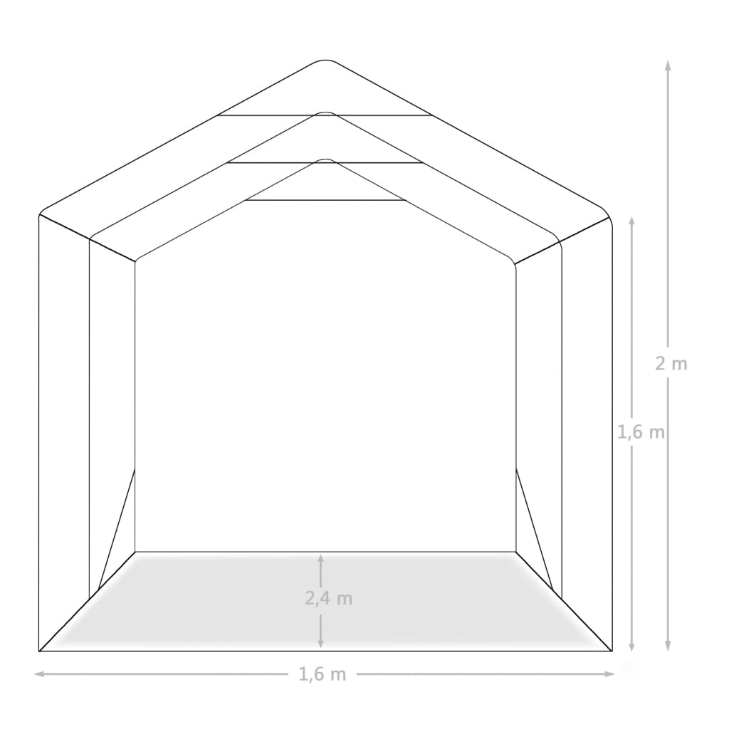 Garažni šator PVC 1,6 x 2,4 m zeleni