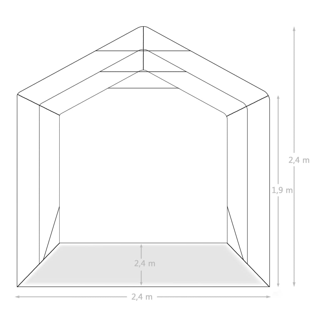Garažni šator PVC 2,4 x 2,4 m zeleni