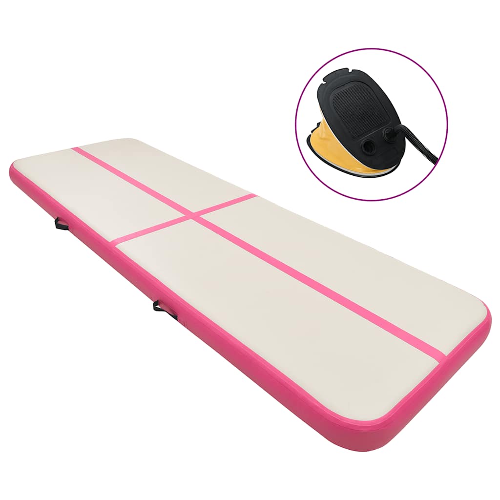 Strunjača na napuhavanje s crpkom 400 x 100 x 15 cm PVC roza