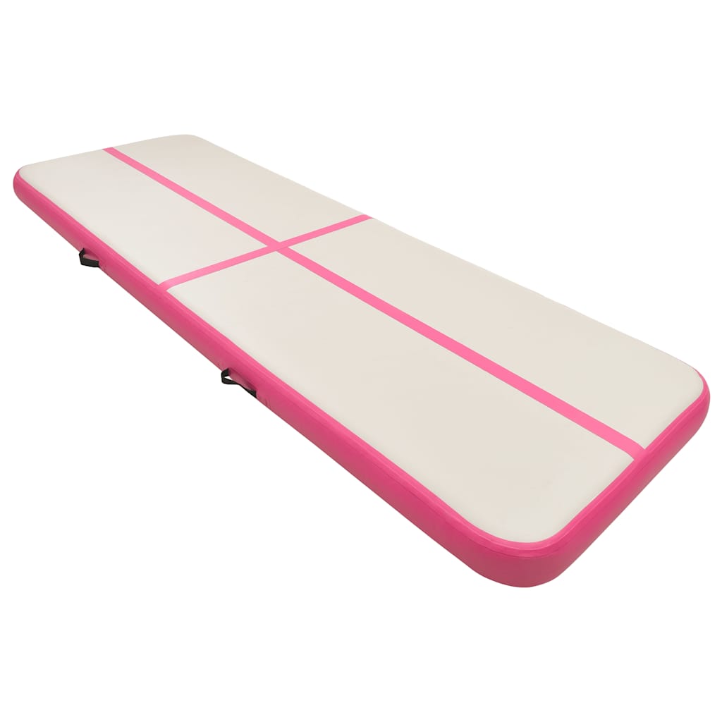 Strunjača na napuhavanje s crpkom 400 x 100 x 15 cm PVC roza