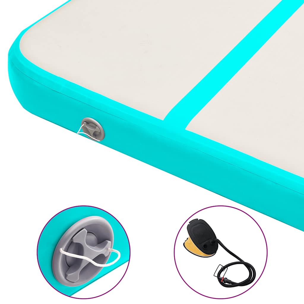 Strunjača na napuhavanje s crpkom 400 x 100 x 20 cm PVC zelena