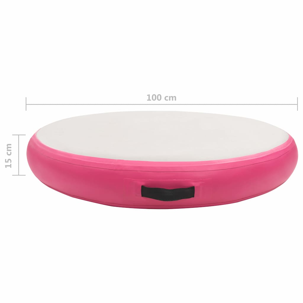 Gimnastička prostirka na napuhavanje 100x100x15 cm PVC roza
