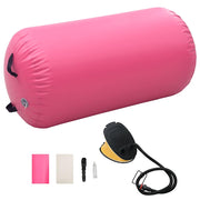 Gimnastički valjak na napuhavanje s crpkom 120x75 cm PVC rozi