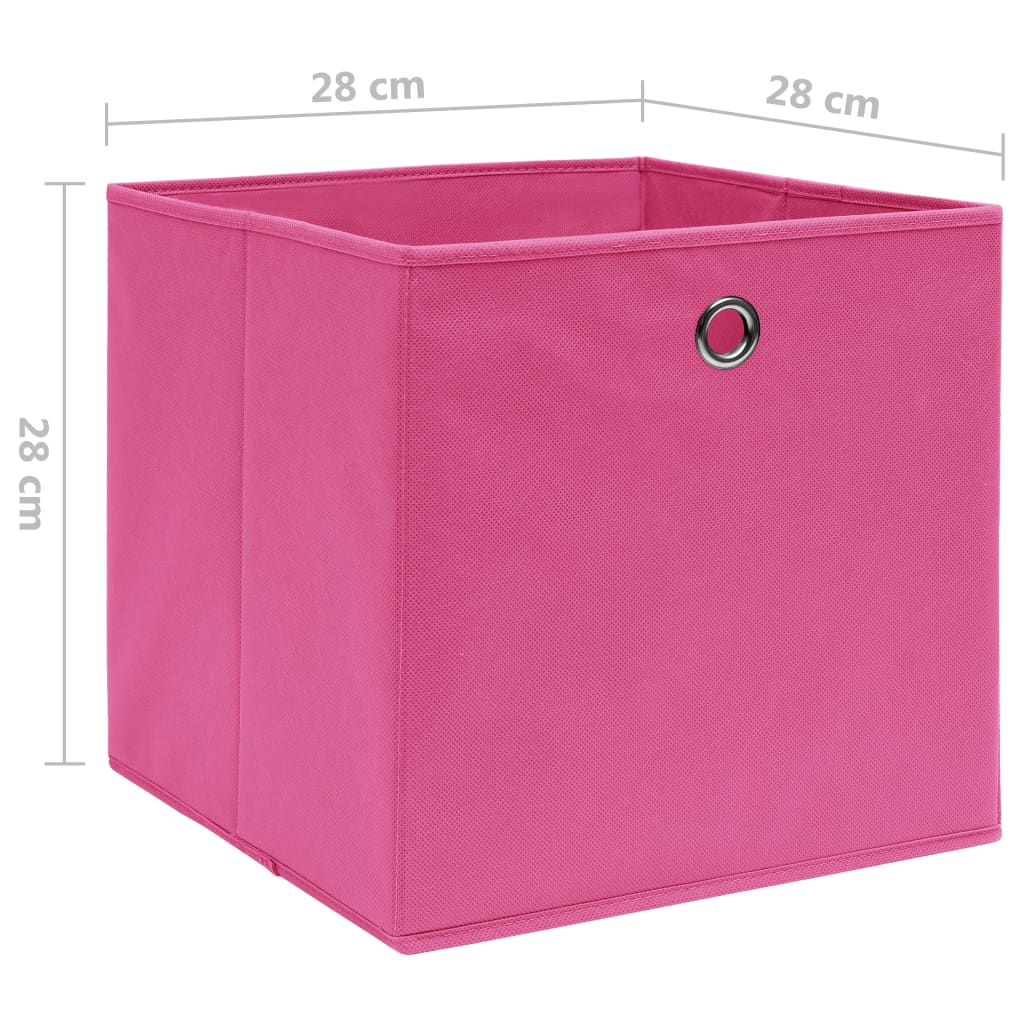 Kutije za pohranu od netkane tkanine 4 kom 28 x 28 x 28 cm roze