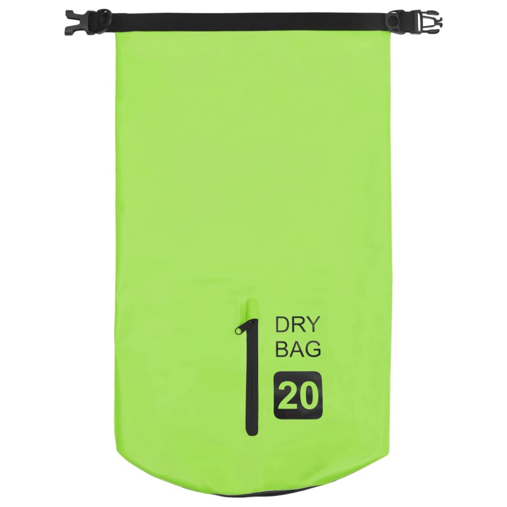 Suha torba s patentnim zatvaračem zelena 20 L PVC
