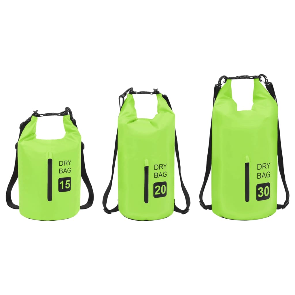 Suha torba s patentnim zatvaračem zelena 20 L PVC