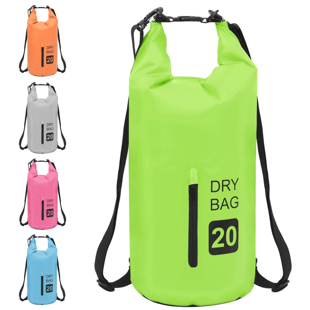 Suha torba s patentnim zatvaračem zelena 20 L PVC