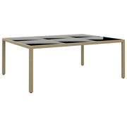Vrtni stol 200x150x75 cm od kaljenog stakla i poliratana bež