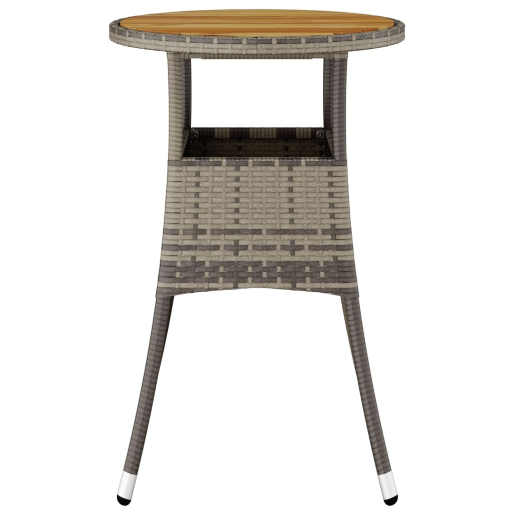 Vrtni stol Ø 60 x 75 cm od bagremovog drva i poliratana sivi