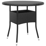Vrtni stol Ø 80 x 75 cm od kaljenog stakla i poliratana crni
