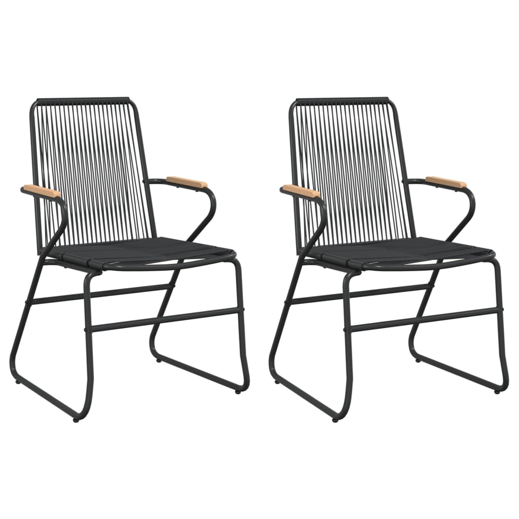 Vrtne stolice 2 kom crne 58 x 59 x 85,5 cm od PVC ratana