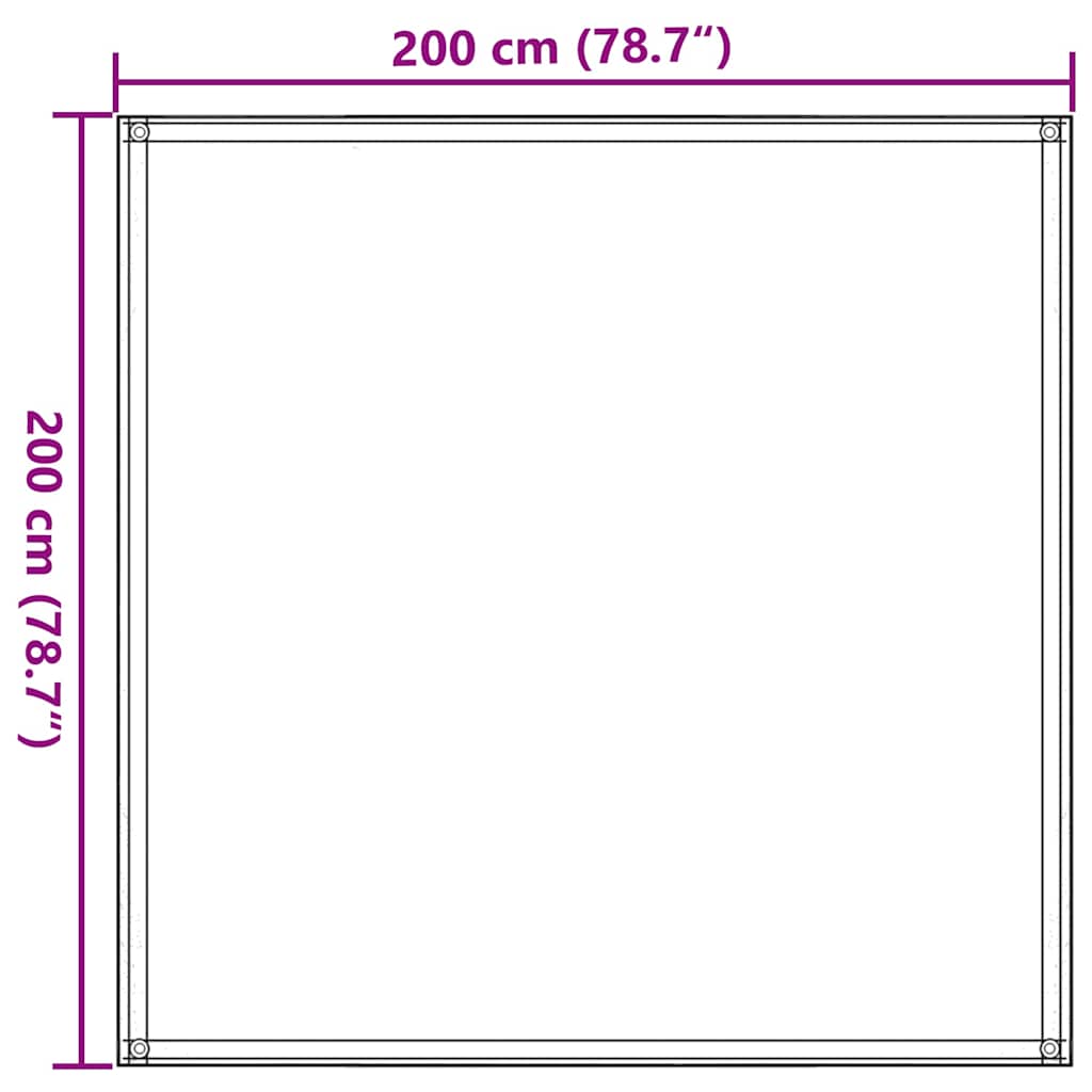 Tepih za šator 200 x 200 cm crni