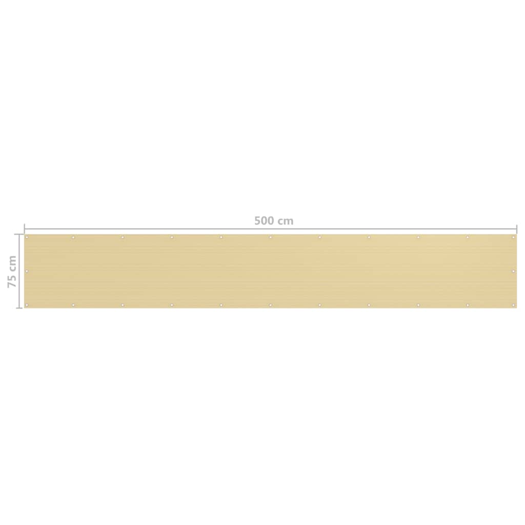 Balkonski zastor bež 75 x 500 cm HDPE