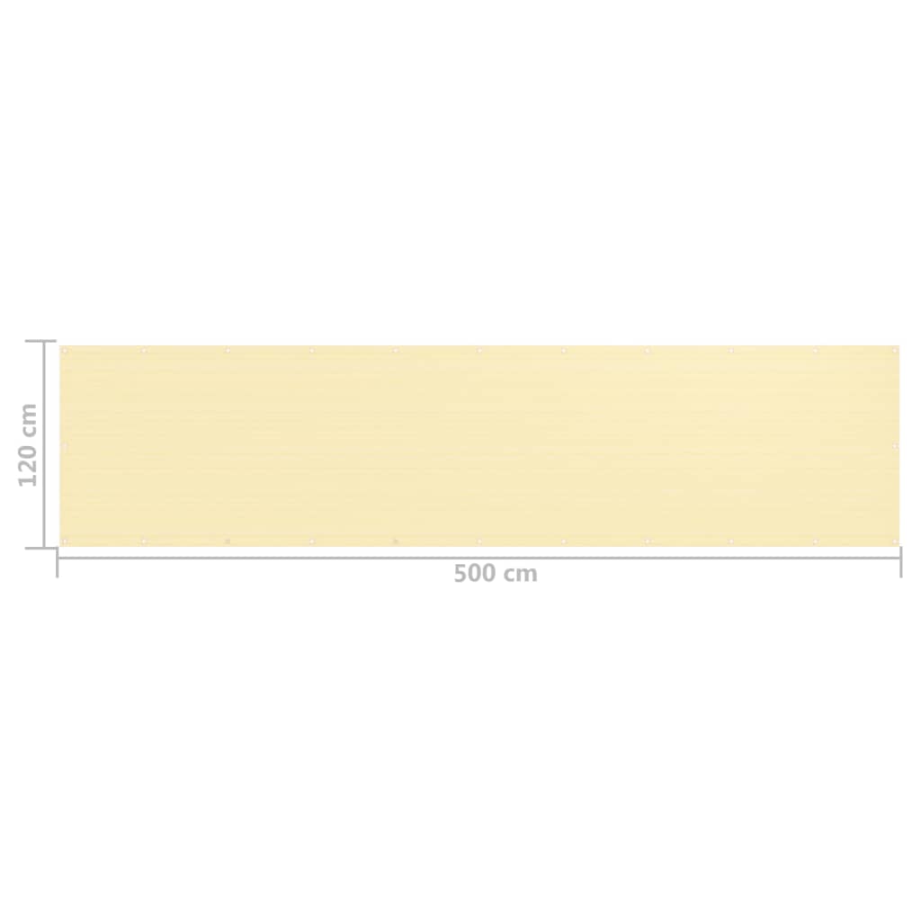 Balkonski zastor bež 120 x 500 cm HDPE