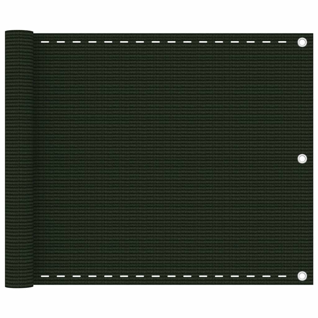 Balkonski zastor tamnozeleni 75 x 500 cm HDPE
