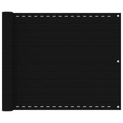 Balkonski zastor crni 75 x 400 cm HDPE