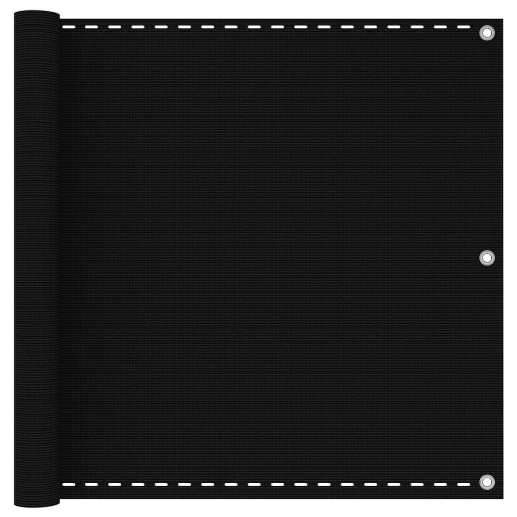 Balkonski zastor crni 90 x 300 cm HDPE
