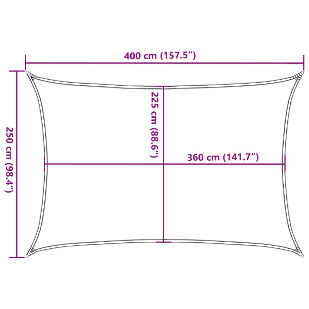 Jedro za zaštitu od sunca 160 g/m² antracit 2,5 x 4 m HDPE