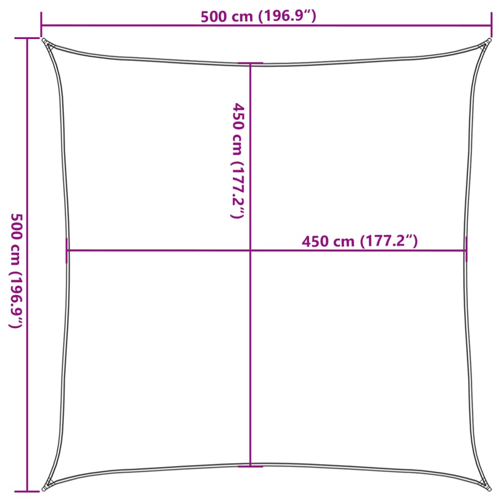 Jedro za zaštitu od sunca 160 g/m² bež 5 x 5 m HDPE