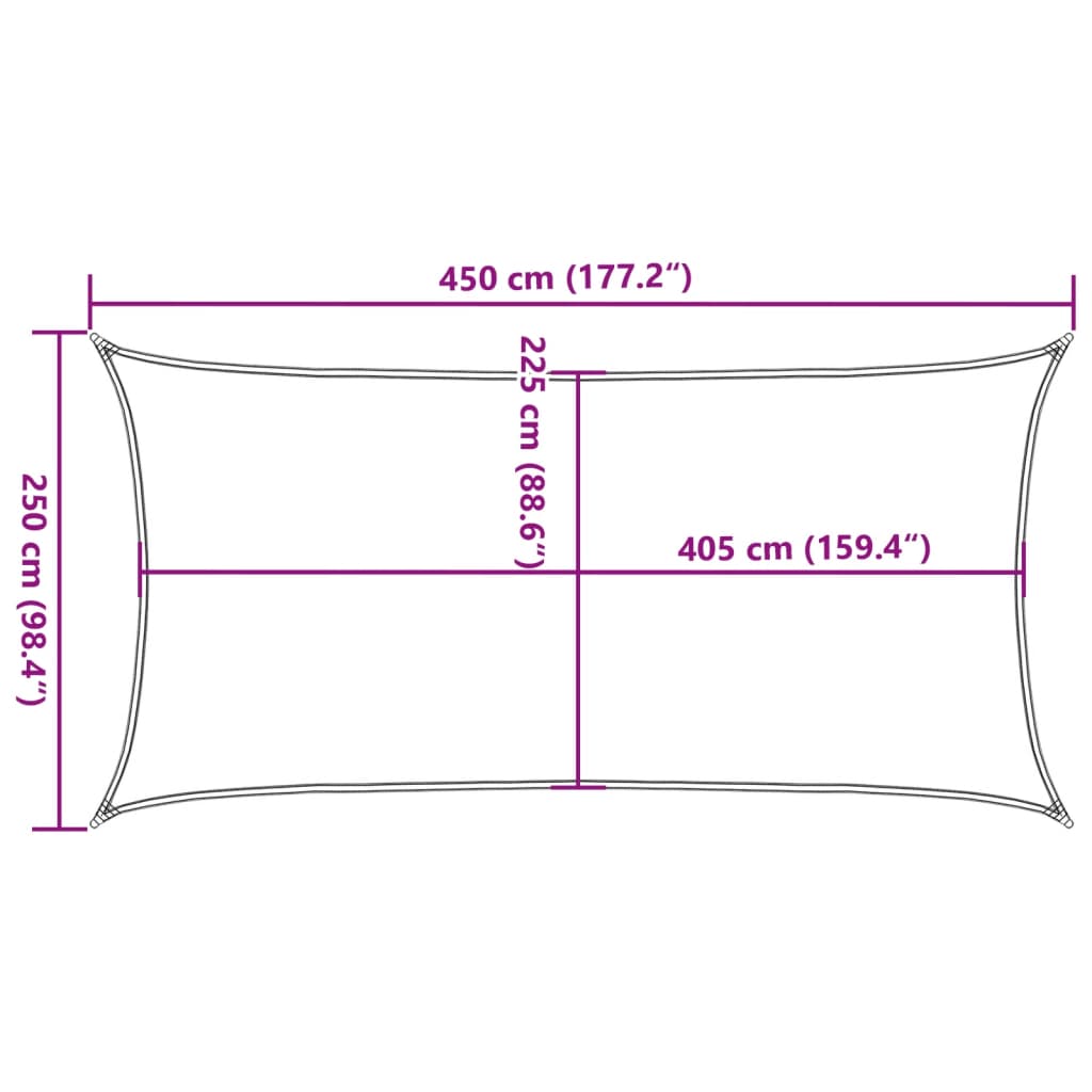 Jedro za zaštitu od sunca 160 g/m² bež 2,5 x 4,5 m HDPE